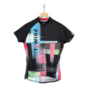 Primal Women’s Cycling Short Sleeve Full Zip Back Pockets Shirt Size XL